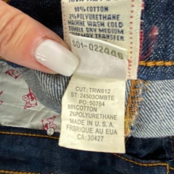 True Religion World Tour Jeans Low Rise Straight Leg - Size 30 - Picture 5 of 8